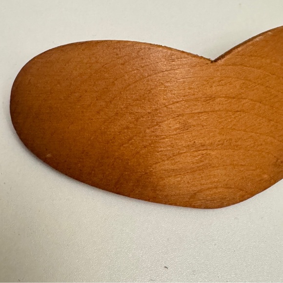 Handmade Wood Hair Barrette Clip Heart Wood No Glue, Screwed Into Wooden Heart - Picture 2 of 10